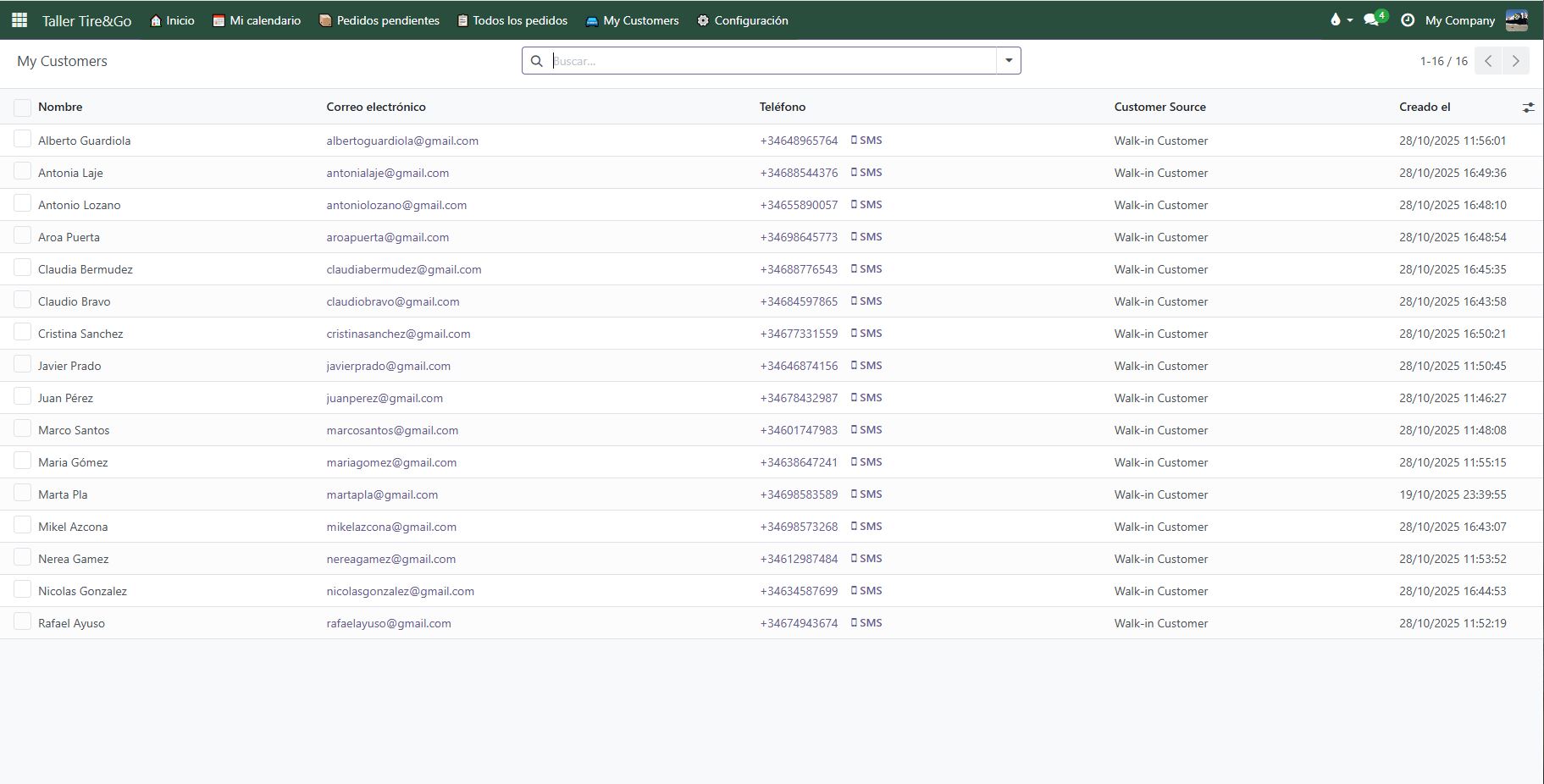 Registro de clientes profesional